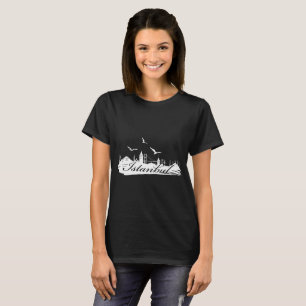 T-shirt de noir de pont d'Istanbul Bosphorus pour
