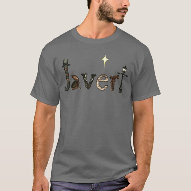 T-Shirt De Nom De Javert Avec Étoile (Devant)