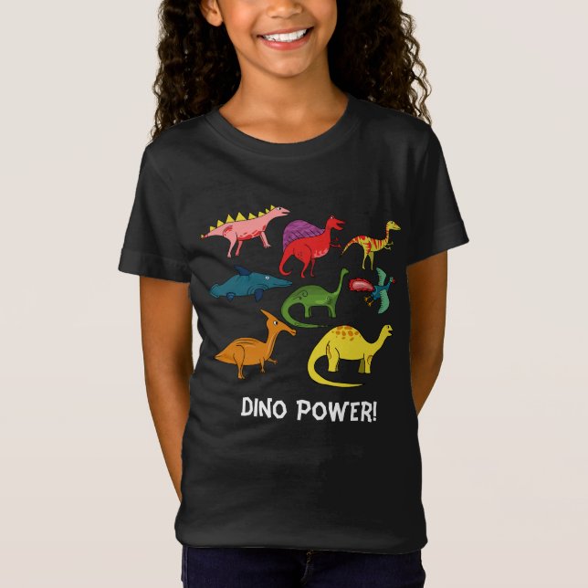 T-Shirt De nombreux Dinosaures de Dessin Cartoon dans tout (Devant)