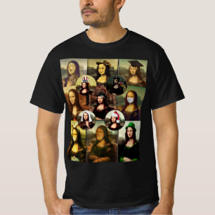 T-shirt De nombreux visages de Mona Lisa