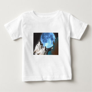 T-shirt de nourrisson de loups de lune bleue