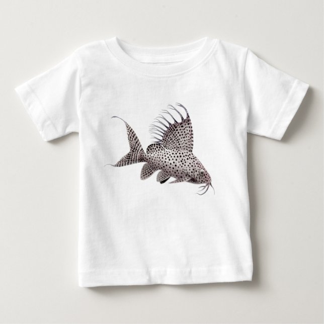 T-shirt de nourrisson de poisson-chat de (Devant)