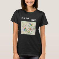 T-shirt de nourriture saine avec inscription amusa
