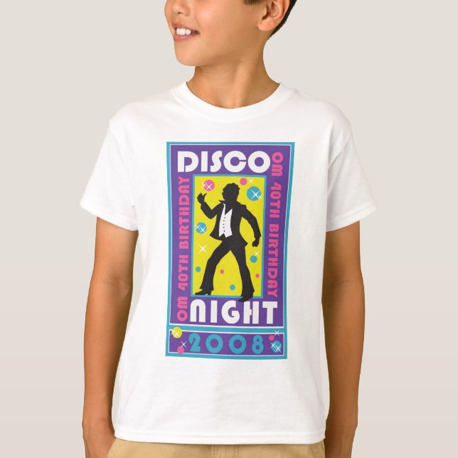 T-shirt de nuit de disco d'enfants (Devant)