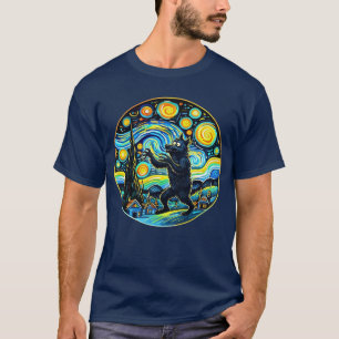 T-shirt de nuit de Werewolf Starry - Funny Van Gog