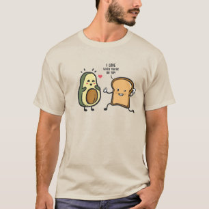 T-shirt de pain grillé d'avocat, J'AIME QUAND VOU