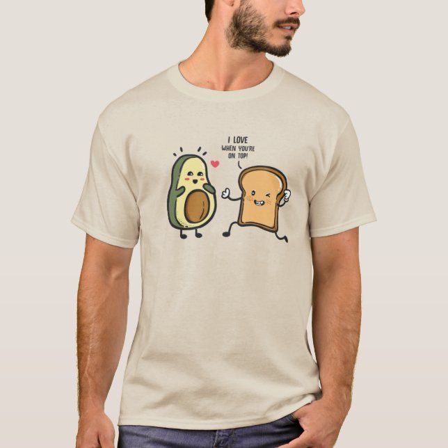 T-shirt de pain grillé d'avocat, J'AIME QUAND VOUS (Devant)
