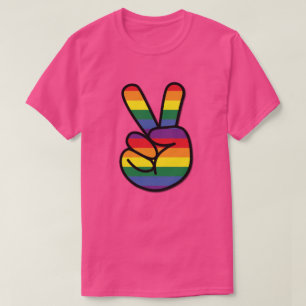 T-shirt de paix avec drapeau arc-en-ciel