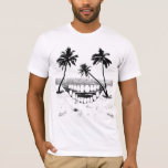T-shirt de palmier de crâne<br><div class="desc">Scène de crâne de plage</div>