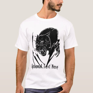 T-shirt de panthère noire en noir et blanc