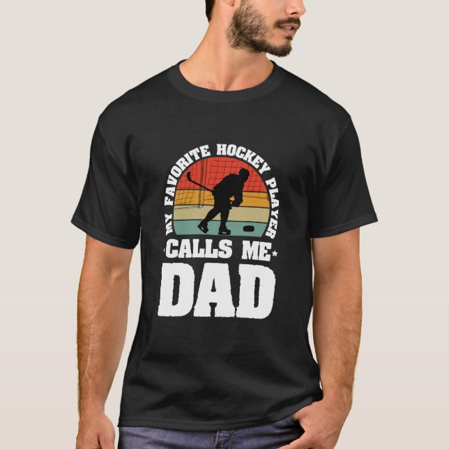 T-shirt de Papa de hockey fier (Devant)
