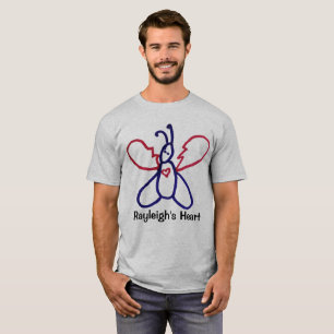 T-shirt de papillon du coeur de Rayleigh