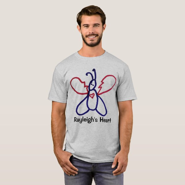 T-shirt de papillon du coeur de Rayleigh (Devant entier)