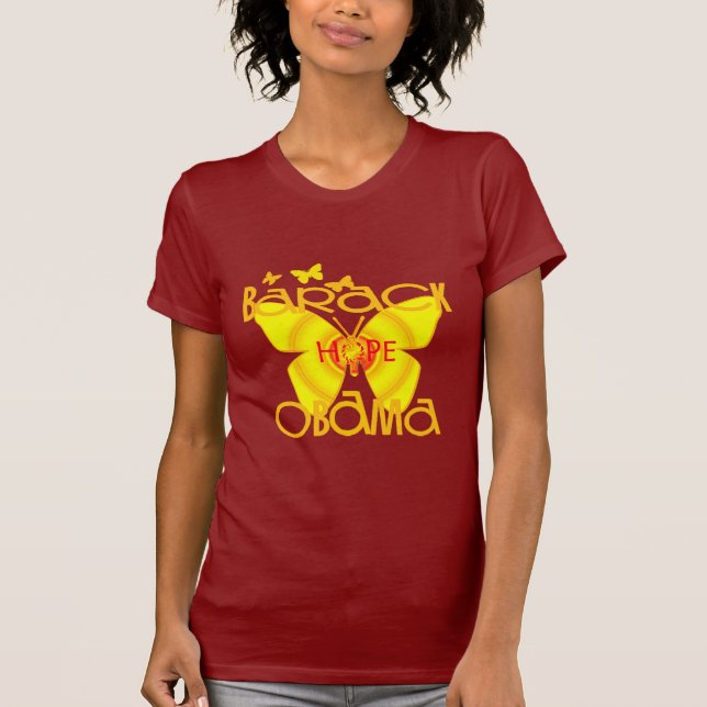 T-shirt de papillons soutenant Barack Oama (Devant)