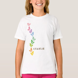 T-shirt de Pâques amusant avec poussins arc-en-cie