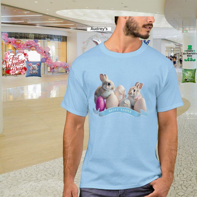 T-Shirt de Pâques Deux Lapins & Œufs de Pâques (Créateur téléchargé)