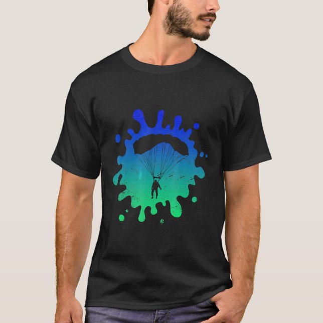T-shirt de parachutisme avec un cadeau d'art Splas (Devant)