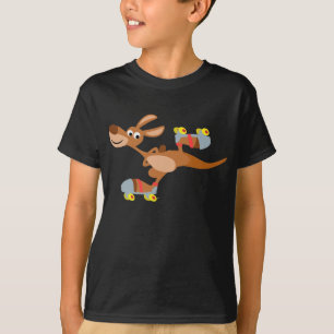 T-shirt de patinage d'enfants de kangourou de