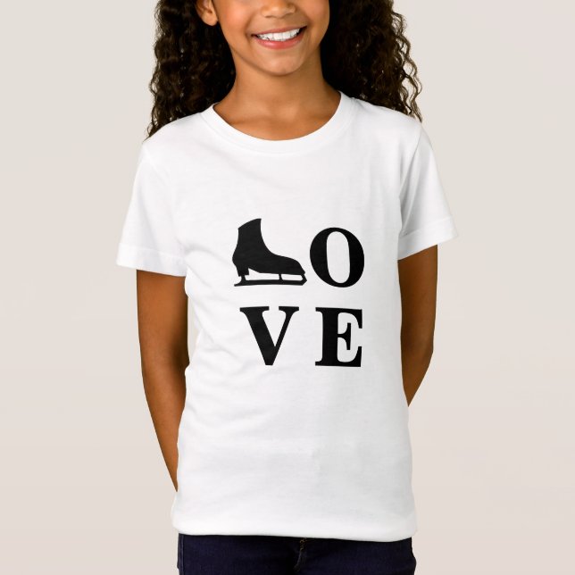 T-shirt de patinage sur glace (noir et blanc) (Devant)