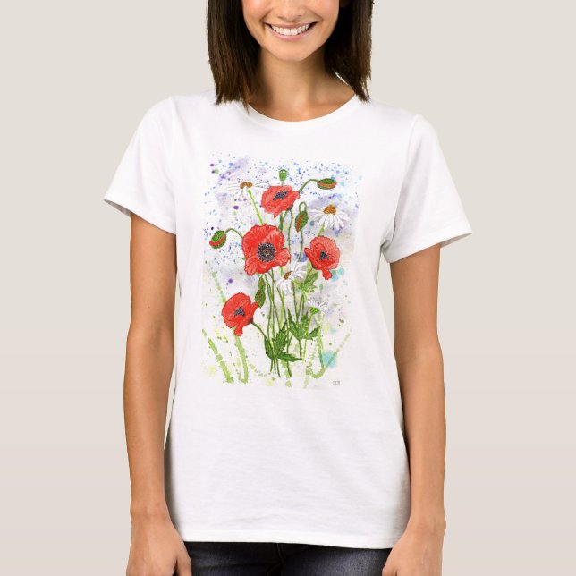 T-shirt de "pavots" (Devant)