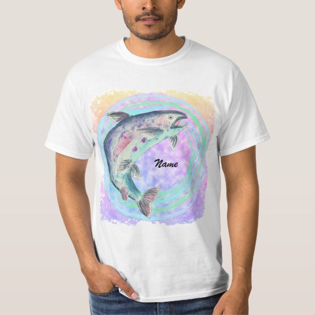 T-shirt de pêche à la truite sur mesure (Devant)