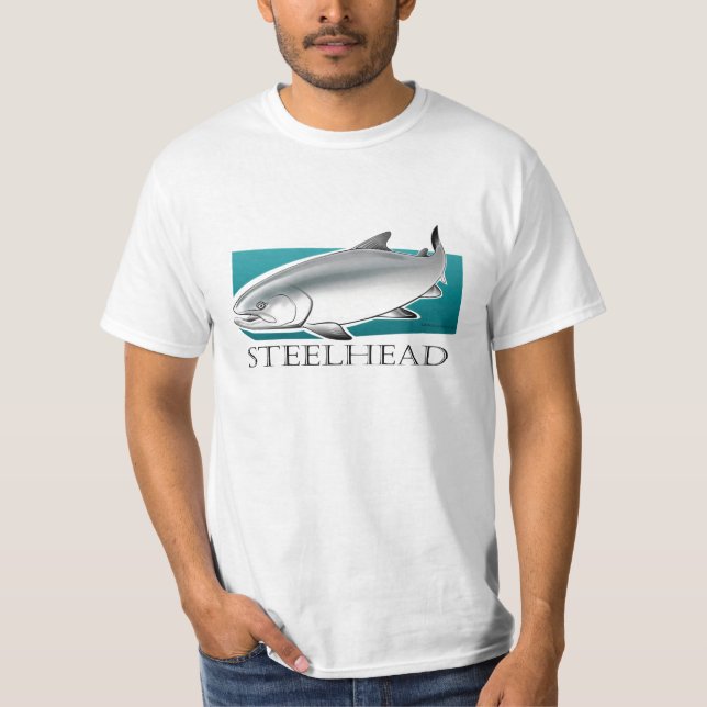 T-shirt de pêche à tête d'acier pour le pêcheur. (Devant)