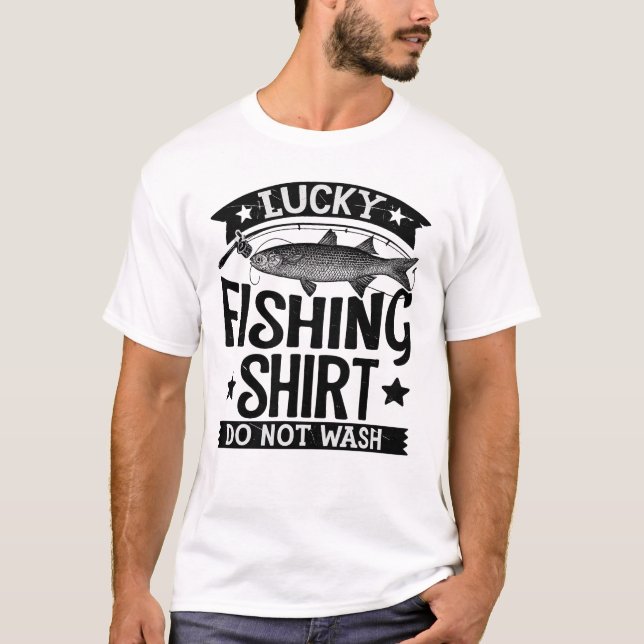 T-Shirt de pêche chanceux (Devant)