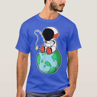 T-shirt de pêche d'astronaute sur Terre