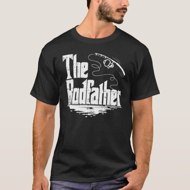 T-shirt de pêche drôle The Rodfather (Devant)