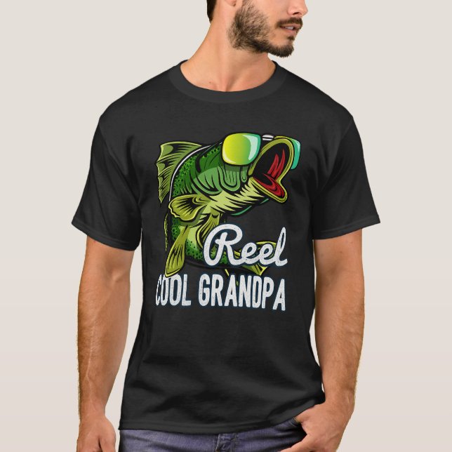 T-shirt de pêche « Papi super cool » – T-shirt drô (Devant)