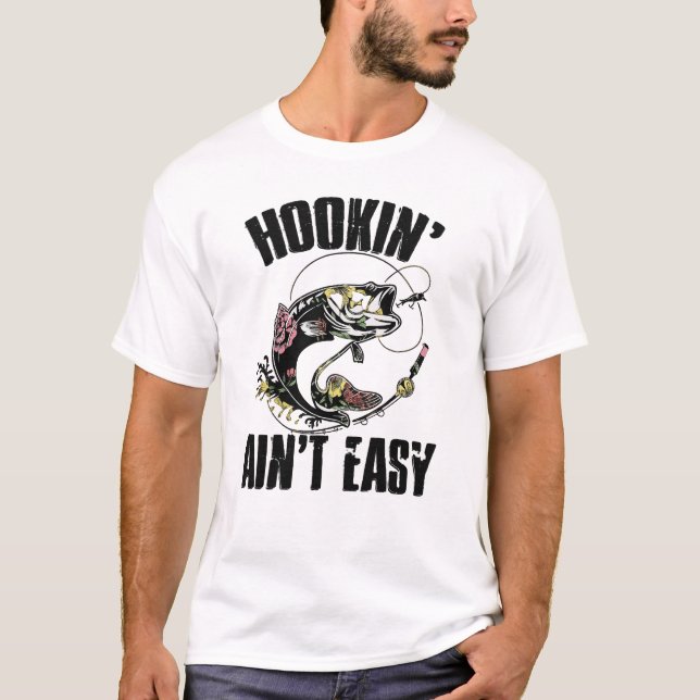 T-shirt de pêche « Pêcher n'est pas facile » - Drô (Devant)