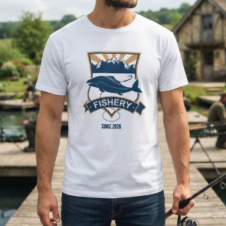 T-shirt de pêche vintage année de création Fishery