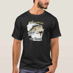 T-shirt de pêche Wisconsin 'Eye Candy Funny Walley