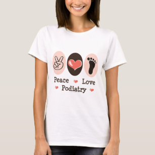T-shirt de pédicure de pédicurie d'amour de paix