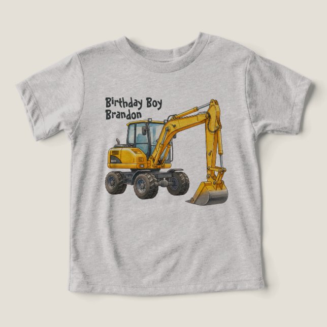 T-Shirt de pelleteuse pour fête d'anniversaire de  (Design Recto)