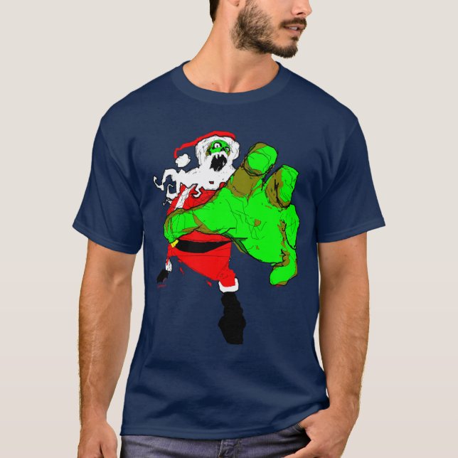 T-shirt de Père Noël de zombi ! (Devant)