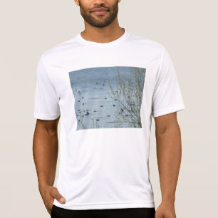 T-shirt de performance des hommes d'oiseaux du lac