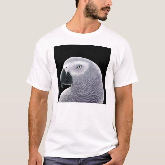 T-shirt de perroquet de gris africain (Devant)