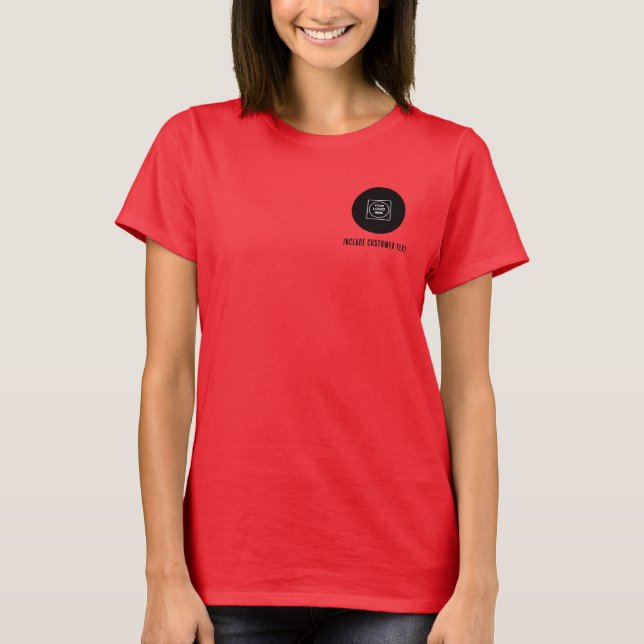 T-Shirt de Personnel à Texte de Logo Minimal (Devant)