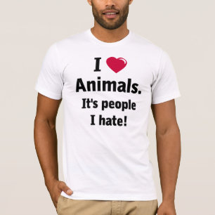 T-shirt de personnes de haine d'animaux d'amour