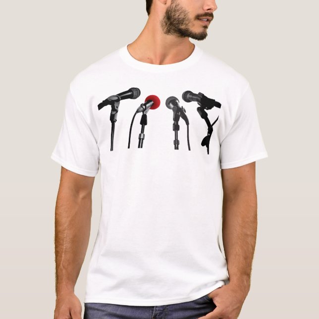 T-shirt de petite phrase de microphones (Devant)