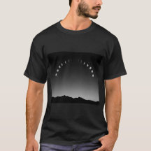 T-shirt de phase lune, paysage en monochrom