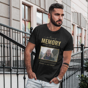 T-Shirt de photo commémorative noir et or