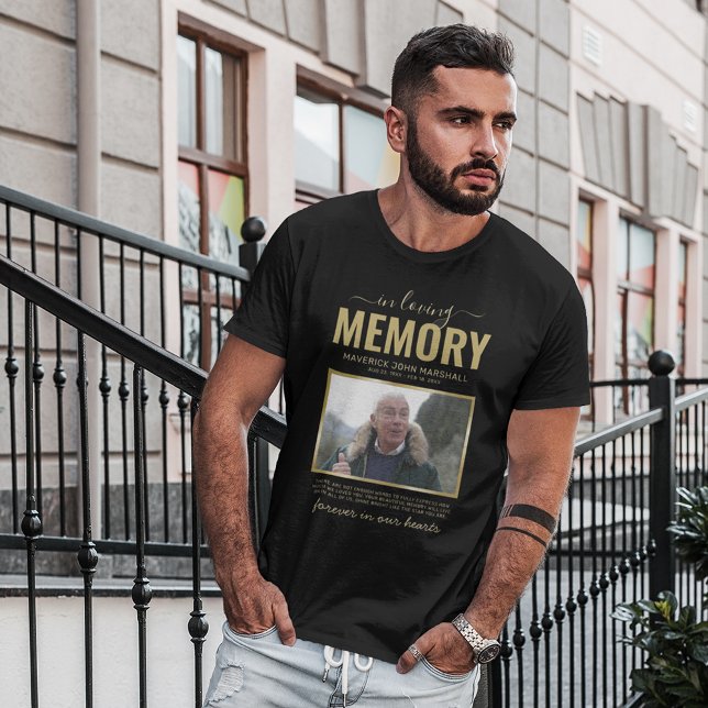 T-Shirt de photo commémorative noir et or (Créateur téléchargé)