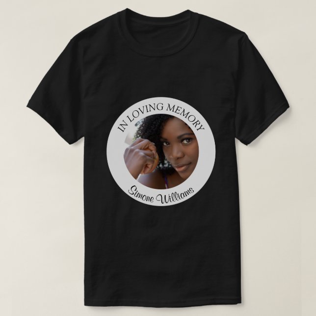 T-Shirt de photo de funérailles commémoratives ave (Design devant)