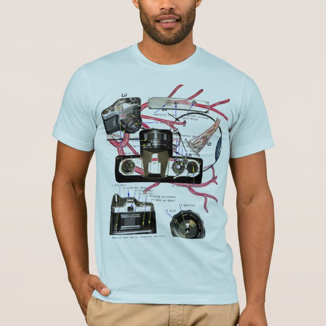 T-shirt de photographie d'oeil d'appareil-photo de (Devant)