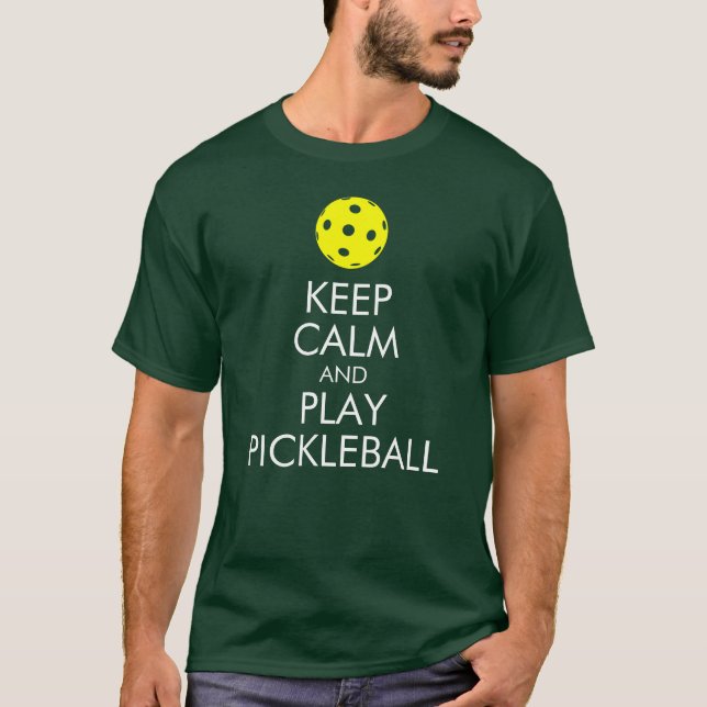 T-shirt de Pickleball : Gardez le calme et le jeu (Devant)