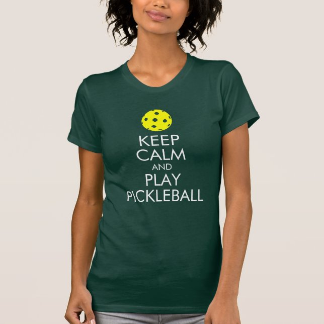 T-shirt de Pickleball : Gardez le calme et le jeu (Devant)