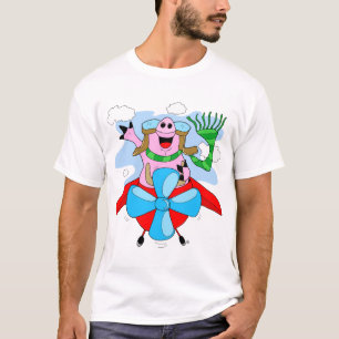 T-shirt de pilote de porc de vol