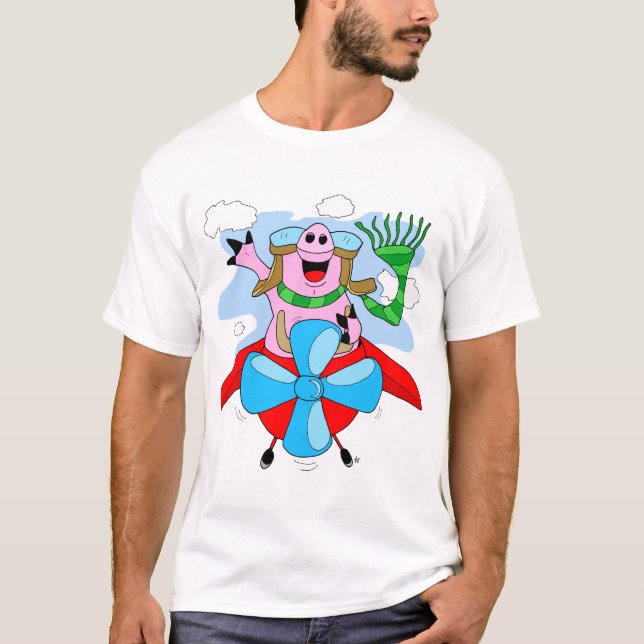T-shirt de pilote de porc de vol (Devant)